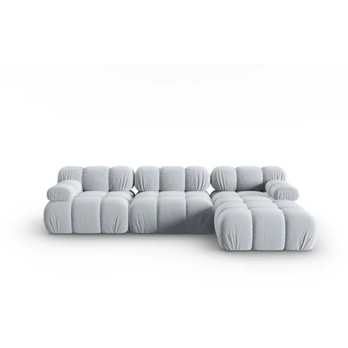 Micadoni Home Svijetlo plava baršunasta sofa 285 cm Bellis –