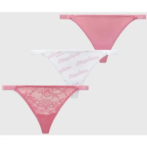 Moschino Underwear Tange 3-pack boja: ružičasta, od čipke, 241V6A23054611