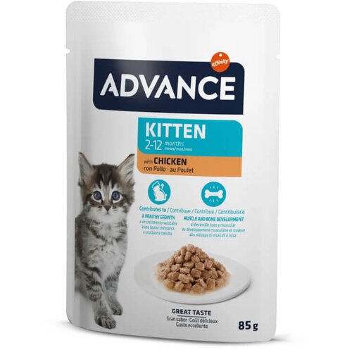 Advance Cat Kitten ko&amp;scaron;čki v omaki, vrečka - pi&amp;scaron;čanec - 85 g 85 g Slike
