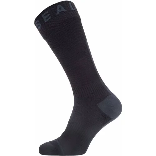 Sealskinz Waterproof All Weather Mid Length Sock with Hydrostop Black/Grey L