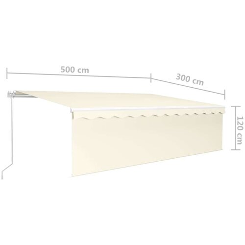 vidaXL Ročno zložljiva tenda s senčilom 5x3 m krem Cene