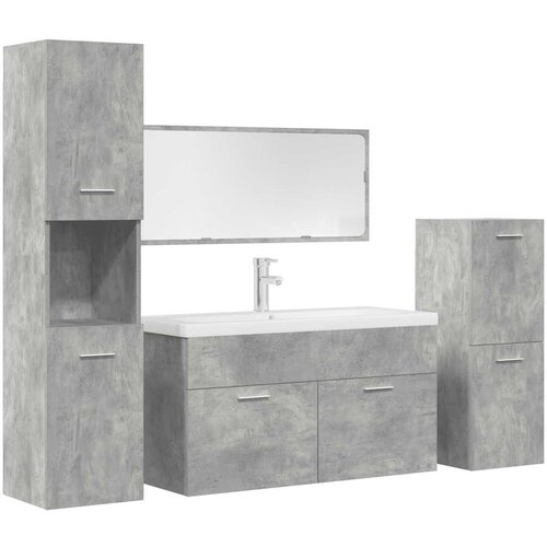 VidaXL 5-dijelni set kupaonskog namje&amp;scaron;taja siva boja betona drveni Slike