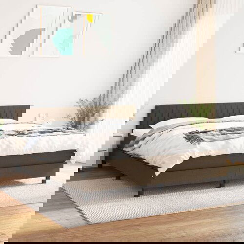 The Living Store Box spring postelja z vzmetnico temno rjava 160x200 cm blago - Box Spring Postelja, (21515119) Slike