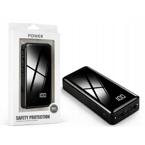  20000mAh prenosna baterija LED in 4x USB powerbank LCD črna Slike