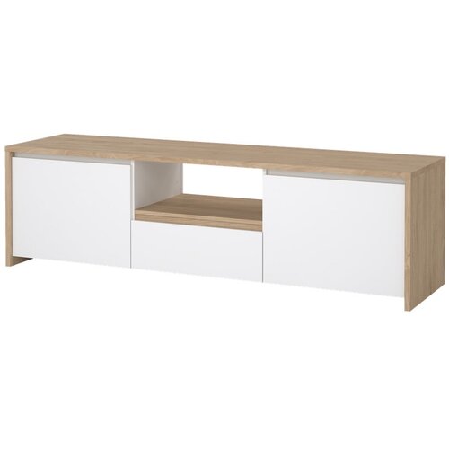 Tvilum Bela/v naravni barvi TV omarica v hrastovem dekorju 179x52x48 cm Next &amp;ndash; Slike