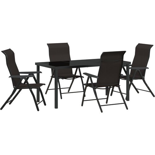 VidaXL 5-dijelni set vrtnih stolica Crni poli ratan Slike
