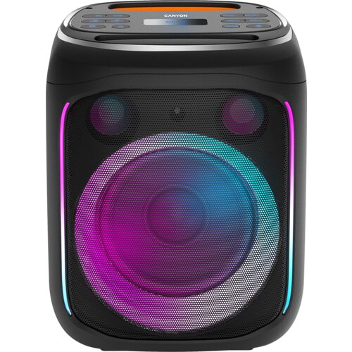 Canyon OnFun 5, Partybox speaker,Spec: speaker drivers: 6.5+1.5tweeter Power Output : 40W Lithium Battery : 7.4v 3600mAh Function : AUX+TF+ Cene