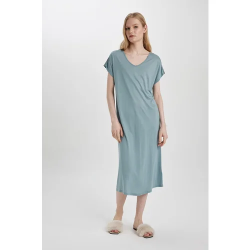 Defacto Fall In Love Regular Fit V Neck Viscose Nightgown