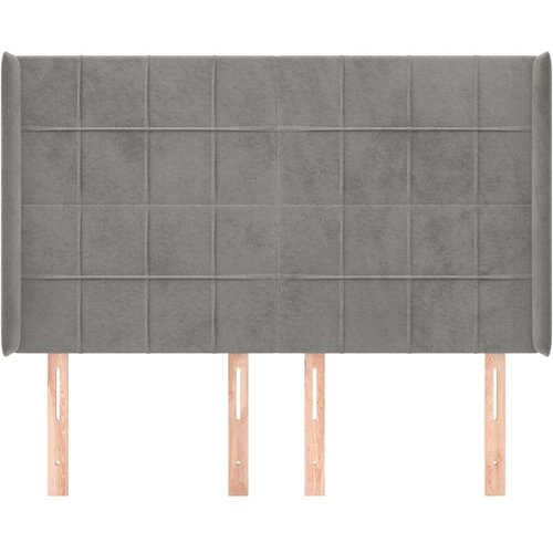  Uzglavlje s u&amp;scaron;ima svjetlosivo 147x16x118/128 cm bar&amp;scaron;unasto Slike