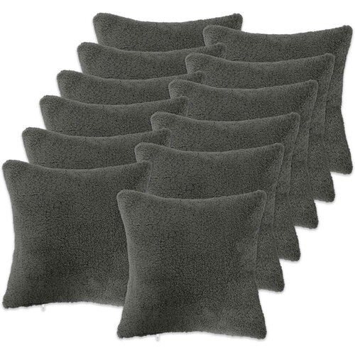  Presvlaka za jastuk 12 pcs HEERLEN Tamnosiva 50 x 50 cm Boucl&amp;eacute; Slike