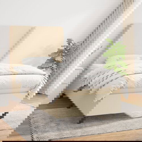 The Living Store Box spring postelja z vzmetnico krem 100x200 cm blago - Box Spring Postelja, (21513643) Cene