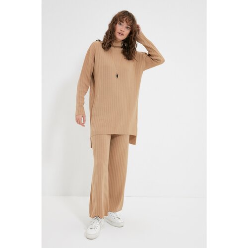 Trendyol Camel Half Turtleneck Knitwear Bottom-Top Set Slike
