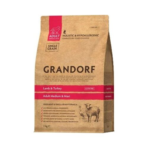 Grandorf Dog Adult Medium & Maxi Breeds - Jagnjetina & Ćuretina 1kg Cene