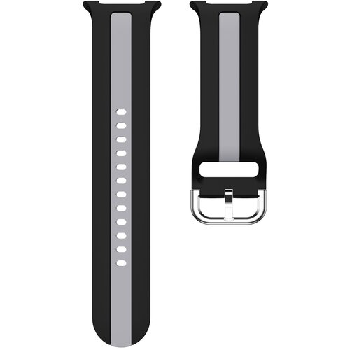 INF Združljiv z Samsung Watch 8 & Watch 8 Classic silikonski pa&scaron;ček z navpičnimi črtami Black+Grey, (5000075722) Cene