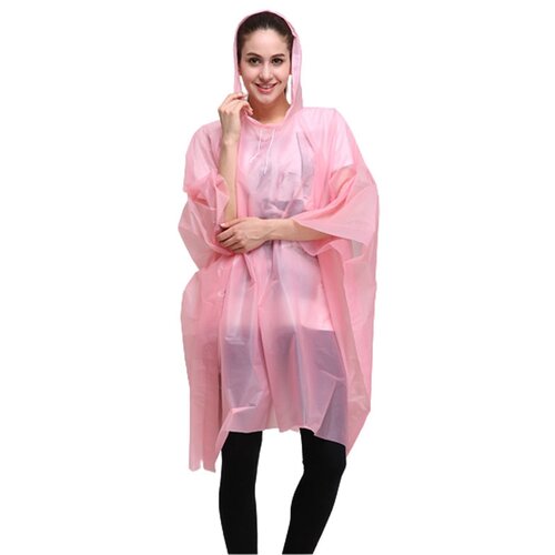 INF Dežni pončo za enkratno uporabo s kapuco brez rokavov Pink 100 cm, (21278078) Slike