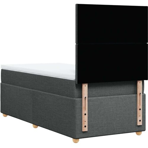 VidaXL Krevet s oprugama i madracem tamnosivi 90 x 190 cm od tkanine Slike
