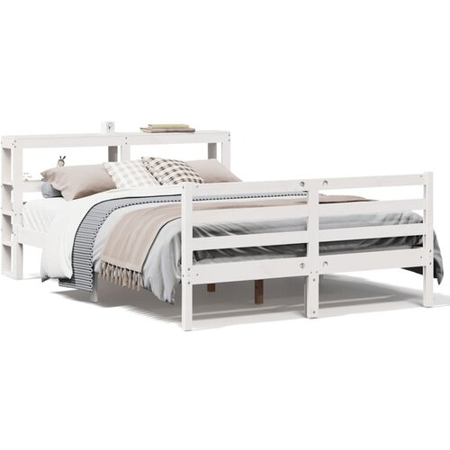 VidaXL Okvir kreveta bez madraca bijeli 150x200 cm od masivne borovine Slike