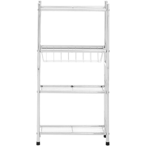 Premier Housewares Kopalniška polica v sijajno srebrni barvi 35x68 cm – Cene