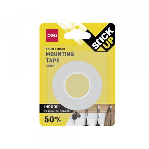 Traka obostrano lepljiva montažna 25.4mm x 1.5m 50kg/m deli Slike