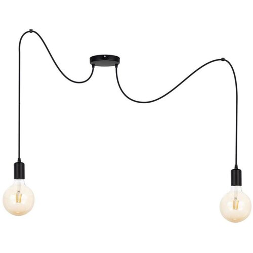  Luster na sajli MIROS 2xE27/60W/230V, pauk, crni Cene