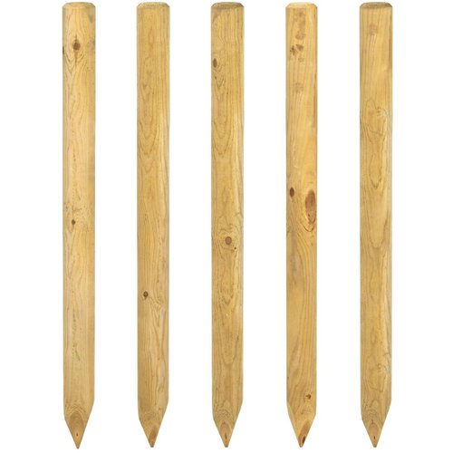 VidaXL Ograjni stebri 5 kos Zelena 150 cm Trdna borovina, (5000301775) Slike