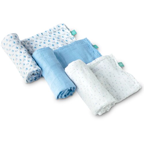 Koala Babycare&amp;reg; Set muslinskih tetra pelena za bebe Soft Touch 80x80 3/1 plavi Slike