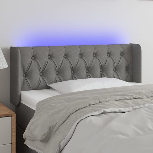 VidaXL LED uzglavlje tamnosivo 103x16x78/88 cm od tkanine Slike