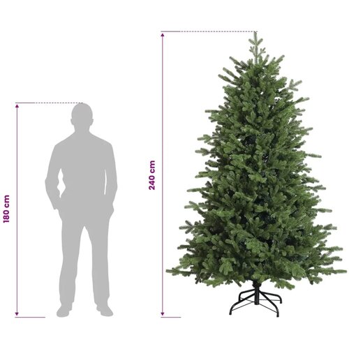  Umjetno božićno drvce s nogom 240 cm PVC i metal Zelena - 240 cm bez LED svjetala Slike