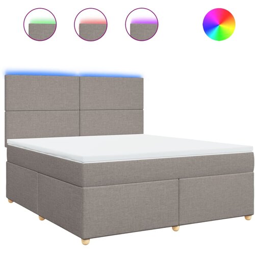 vidaXL Box spring postelja z vzmetnico taupe 180x200 cm blago, (21305309) Cene