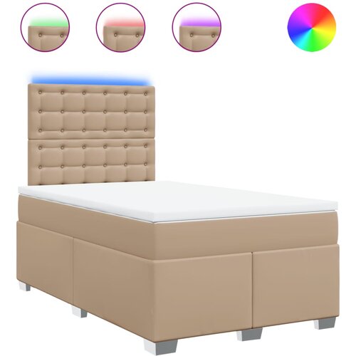 vidaXL Box spring postelja z vzmetnico kapučino 120x190cm umetno usnje, (21310642) Cene