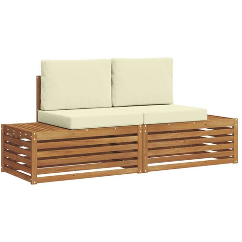  Set vanjskih sofa s jastukom 2 Komad Prirodna i krem Slike