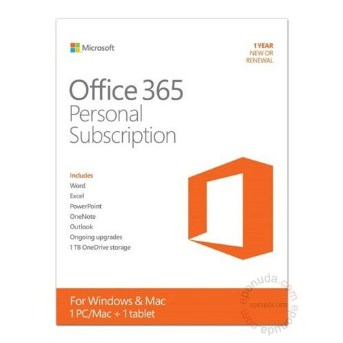 Microsoft Office 365 Personal EN Subscr 1YR Central/Eastern Euro Only Medialess P2 QQ2-00563 poslovni softver Slike