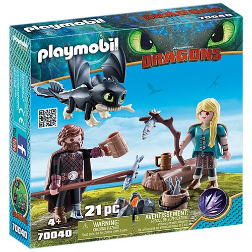 Playmobil dragon hiccup i astrid sa zmajem 70040 Slike