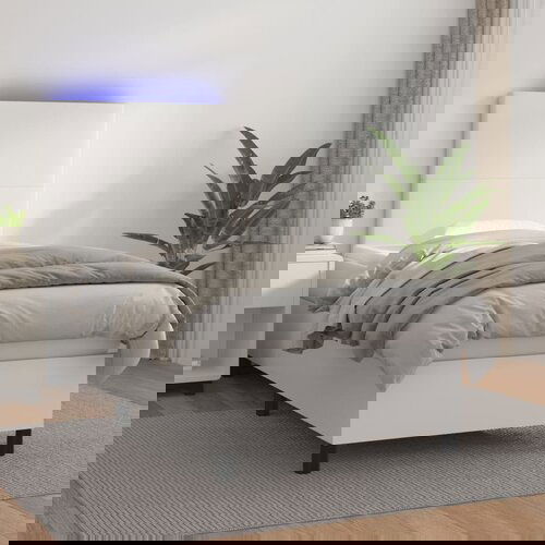 vidaXL Krevet box spring s madracem LED bijeli 90x190 cm umjetna koža Cijene