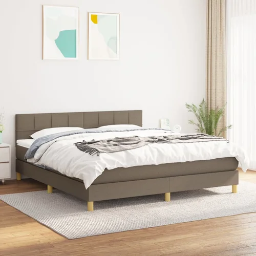 The Living Store Box spring postelja z vzmetnico taupe 160x200 cm blago - Box Spring Postelja, (21514342)