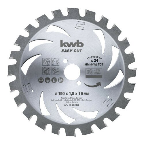 KWB easycut rezni disk za cirkular 150x16, 24Z, HM, za drvo/metal(nonFe)/plastiku, energy saving ( 49583338 ) Slike