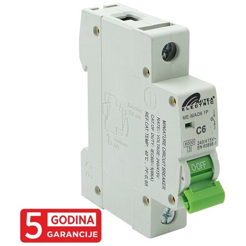 Mitea_Electric Automatski osigurač C6A 6kA 240/415V tipC 5Y ME-MAO6 Cene
