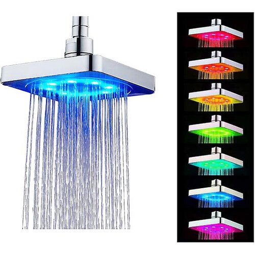 Dardanar Glava za prho z LED dežjem in LED lučko Kvadratna glava za prho s samodejnim RGB spreminjanjem barv, temperaturnim senzorjem, (21205187) Cene