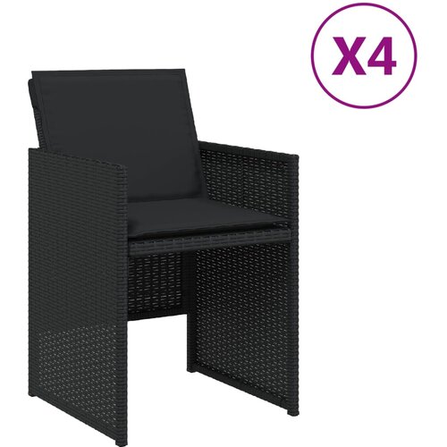Maison Chic Vrtni stoli - Stol za vrt z blazinami 4 kosi črn poli ratan JS2221, (21877172) Slike