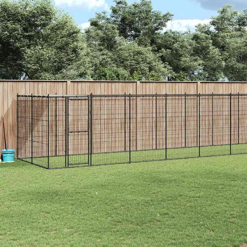 Vanjski kavez za pse s krovom čelični 26,62 m² Cene