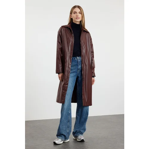 Trendyol Claret Red Regular Trench Coat