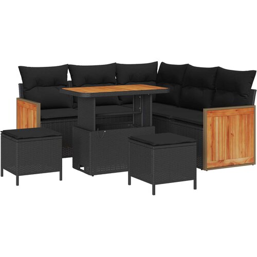  Sjedeća garnitura za vrt 8 kom. 8-Broj sjedala Crna 90 x 55 x 71 cm Slike
