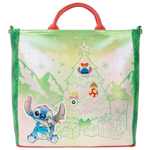 Disney Stitch Loungefly Holiday torba s bedževima, 33 x 33 x 10 cm Cene