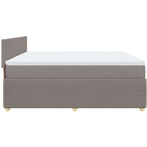 VidaXL Krevet s oprugama i madracem smeđesivi 200x200 cm od tkanine Slike