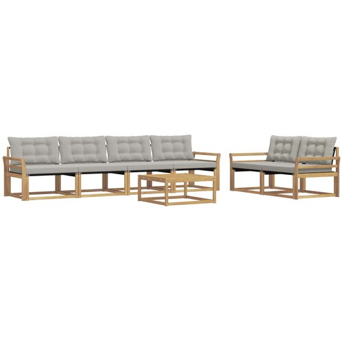  Set vanjskih sofa 7 kom. Bijela i svjetlosiva Slike