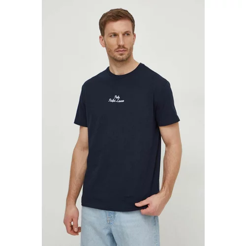 Polo Ralph Lauren Pamučna majica za muškarce, boja: tamno plava, bez uzorka