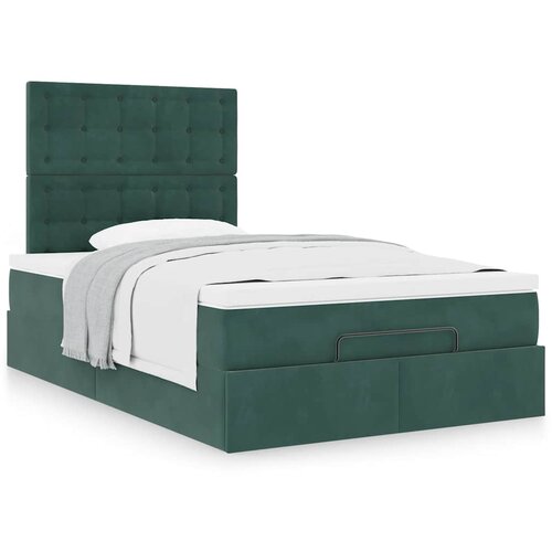 VidaXL okvir za krevet s madracima tamnozeleni 120x190 cm bar&amp;scaron;unasti Slike