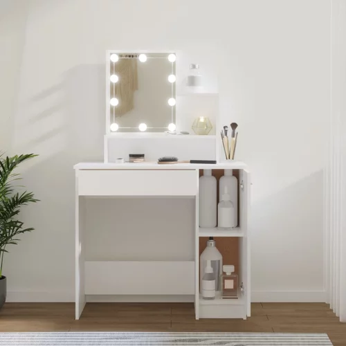  Toaletni stolić s LED svjetlima bijeli 86,5x35x136 cm