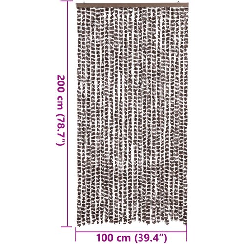  Zastor protiv muha smeđa i bijela 100 x 200 cm od &amp;scaron;enila Slike