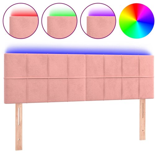 Maison Chic led posteljno vzglavje - vzglavna omarica - nočna omarica roza 144x5x78/88 cm žamet, (21710891) Cene